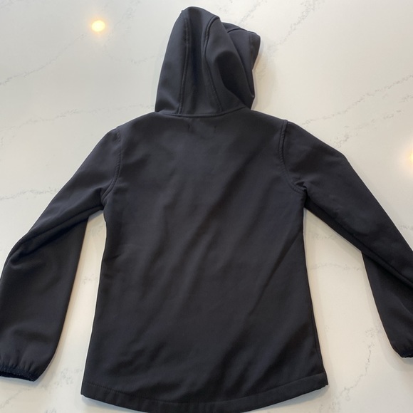 Black Spring Jacket with pink lining Girls size small (7-8) - Picture 4 of 8